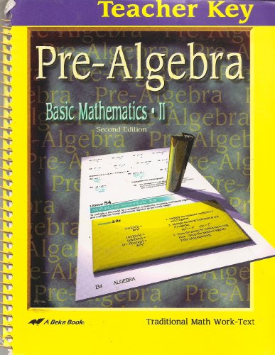 pre algebra basic mathematics ii with problem solving strategies traditional math work text teacher key a