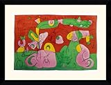 IMAGE OF Bourgrelas et sa Mere Framed Art Print by Joan Miro, 36.62 in. x 27.99 in. Framed