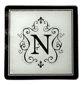 Monogram Elegant Glass Trivet - N