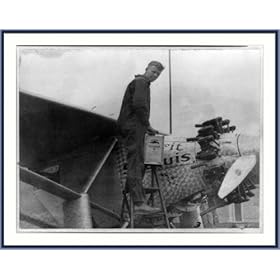 Historic Print (S): Lindbergh filling oil tank for trans-Atlantic flight