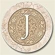 AutoCoaster ~ Monogram initial J ~ Tile Drink Coaster for car cupholder - cod...