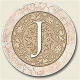 AutoCoaster ~ Monogram initial J ~ Tile Drink Coaster for car cupholder - code 577