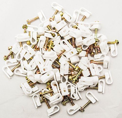500 Pieces WHITE Single Screw Flex Clips RG59 RG6 CO AX SAT CABLE