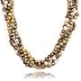 Sterling Silver Shortener Three-Strand Golden, Chocolate, and Multi-Color Freshwater Cultured Pearl Necklace, 36"