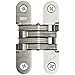 SOSS Mortise Mount Invisible Hinge with 4 Holes, Zinc, Satin Chrome Finish, 4-5/8" Leaf Height, 1" Leaf Width, 1-7/16" Leaf Thickness, #14 x 1-1/2" Screw Size