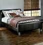 Bermuda Bed, QUEEN BED, DARK BROWN LTHR