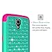 Samsung Galaxy Mega 6.3 Case, EC™ Elegant Studded Rhinestone Case, Hybrid Dual Layer Diamond Case Cover for Samsung Galaxy Mega 6.3 (Teal/Hot pink)
