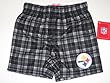 PITTSBURGH STEELERS Colored Plaid FLANNEL BOXER SHORTS - Child & Youth Sizes