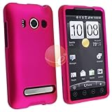 Snap-on Rubber Coated Case for HTC EVO 4G, Hot Pink