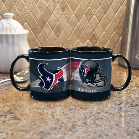 NFL Houston Texans 11-Ounce Black Helmet Mug (2 Pack)