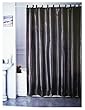 Dobby Black Shower Curtain - Dobby Dark Brown Fabric Shower Curtain With Hooks (72inX72in)