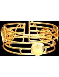 Sterling Gold Plated Lattice Cuff Bracelet - Sterling Silver