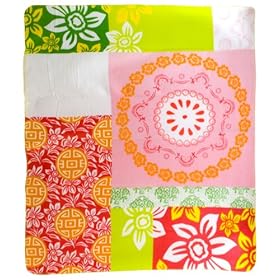 Present Time Fleece Blanket East meets West, Pink, Muurbloem Design