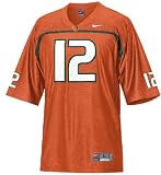 Miami Hurricanes Youth Orange #12 Football Jersey By Nike (L=16-18)