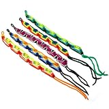 Colorful Handmade Friendship Woven Bracelet - Rainbow, Purple/Black/White, Green/Blue/Black, Yellow/Blue/Black, Green/White/Red - Made in Peru - Sold as a Set of 5