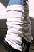 White KD dance Leg Warmers, Stretch Knit, Ruffled Top, High End Soft & Cozy, Fashionable & Durable Legwarmers, Made In New York City USA