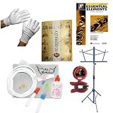 Tuba Players Super Pack - Essential Accessory Pack for Lo Brass Instruments: Includes: Lo Brass Care & Cleaning Kit, Polish Gloves, Music Stand, Band Folder, Essential Elements 2000 Band Book, & Tuner & Metronome