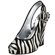 Jessica Simpson Women's Penn Wedge,Black/White,8.5 M US