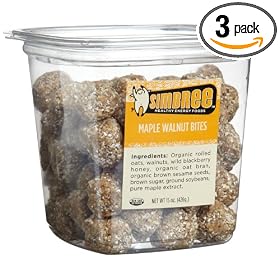Simbree Oat Energy Walnuts Maple Bites, 15-Ounce Canisters (Pack of 3)