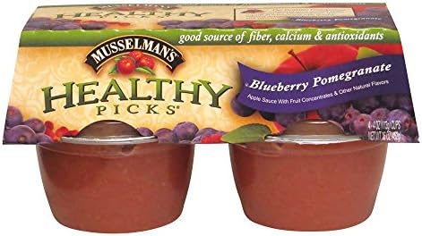 Knouse Foods Healthy Pick Blueberry Pomegranate Apple Sauce, 4 Ounce -- 48 per case.