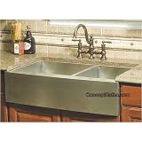 36 Stainless Steel Zero Radius Double Bowl Farm Apron Kitchen Sink