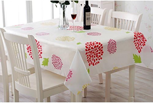 Rectangle Floral PVC Water Heat and Oil Resistant Tablecloth Soft Plastic Table Cover,51.18X70.86 inch (1, C)