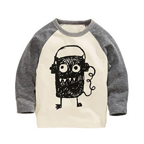 Soda Park Boys Doodle Big Eyes Monster Funny Long Sleeve T Shirt