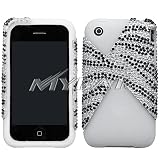 51O3IdsSguL. SL160  Clear Transparent Silicone Skin with Black and Silver Zebra Animal Design Crystal Diamonds Dual Snap On Cover Hard Case Cell Phone Protector for Apple iPhone 3G 3G S