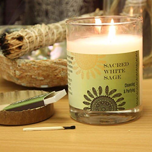 Coventry Creations Sacred White Sage Blessed Herbal Glass Candle Sold By Sacred Tiger