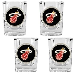 Miami Heat NBA 4pc Square Shot Glass Set by Great American Products