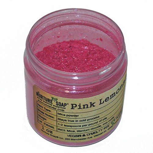 Pink Lemonade Mica (1 oz jar) Powder Soap Making Colorant Cosmetics Art Crafts Nail Polish Resin Casting Stamping Dye Pigment Color