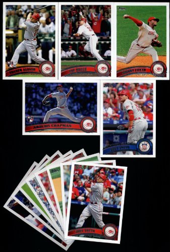 2011 Topps Cincinnati Reds Complete Series 1 & 2 Team Set / 25 Cards including Cueto, Votto, Bruce, Stubbs, Heisey, Leake, Aroldis Chapman RC, Yonder Alonso RC & more!
