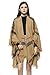 HITOP Women's Knitted Cardigan Irregular Plaid Sweater Shawl Poncho Capes Coat (Khaki)