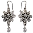 Gifts Anniversary Silver Zircon Earrings 1.75 inches (erg105)