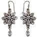 Gifts Anniversary Silver Zircon Earrings 1.75 inches (erg105)