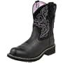 Ariat Women's Fatbaby II Boot,Black Deertan/Orchid,6.5 M US