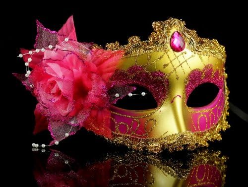 Melody masquerade dress up make up mask - Venice Italy Mask - Snow White mask - Hand Painted with beautiful flower random color
