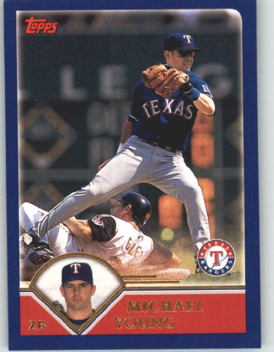 2003 Topps # 513 Michael Young Texas Rangers Baseball Card In Protective Screwdown Case