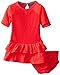 Nautica Girls' Three Quarter Sleeve Lace Overlay Dress