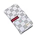RAYTOP Luxury Brand Designer White Checks PU Leather Cases Wallet Flip Covers for Apple iPhone 5 5s with Kickstand Function Card Holder Stand Classic Classy Decent Design High Quality Cheap