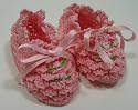 Baby Booties ~ Crochet Lace ~ Pink