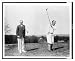 Historic Print (M): World War disabled veteran heroes in spite of their handicaps play par golf