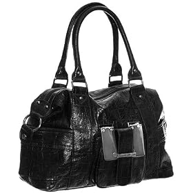 Extra-large Croc Embossed Satchel - Black or Brown