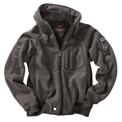 Northland Herren Fleecejacke Nils Hood, Anthrazit, M Preisvergleich