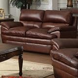Contemporary Curves Leather Loveseat
