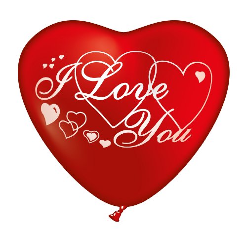 Karaloon GB13245 - 100 Herzballons I love you, 65 cm, rot Preisvergleich