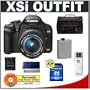Canon Digital Rebel XSi 12.2MP Digital SLR Camera (Black) + Canon EF-S 18-55mm IS Lens + Spare LP-E5 Battery + 4GB Card + Gadget Bag