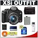 Canon Digital Rebel XSi 12.2MP Digital SLR Camera (Black) + Canon EF-S 18-55mm IS Lens + Spare LP-E5 Battery + 4GB Card + Gadget Bag