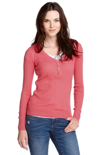 edc by ESPRIT Damen Pullover  012CC1I018, Gr. 42 (XL), Pink (bright blush 639) Preisvergleich