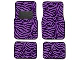 51O4BBCSC8L. SL160  A Set of 4 Universal Fit Animal Print Carpet Floor mats for Cars / Truck   Zebra Purple